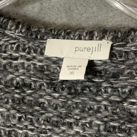 J Jill Pure Jill Chunky Knit Cottagecore Grandpa Cardigan Mohair Wool Cashmere - Picture 2 of 10